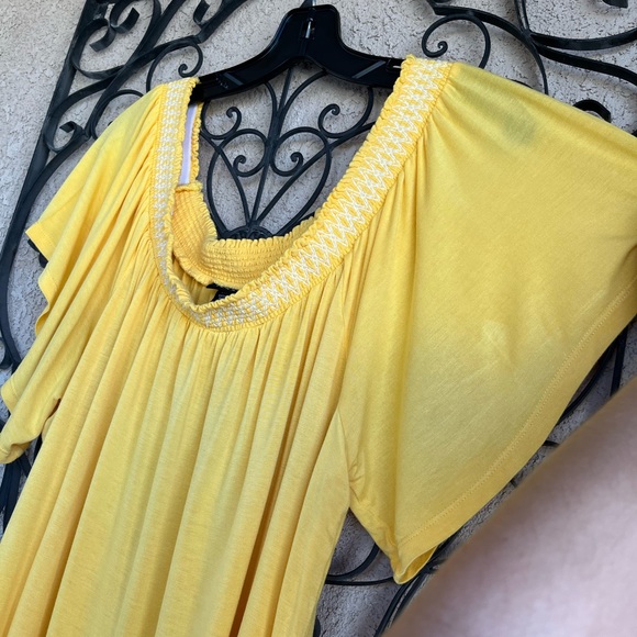 Torrid embroidered smocked off the shoulder top - Picture 8 of 9